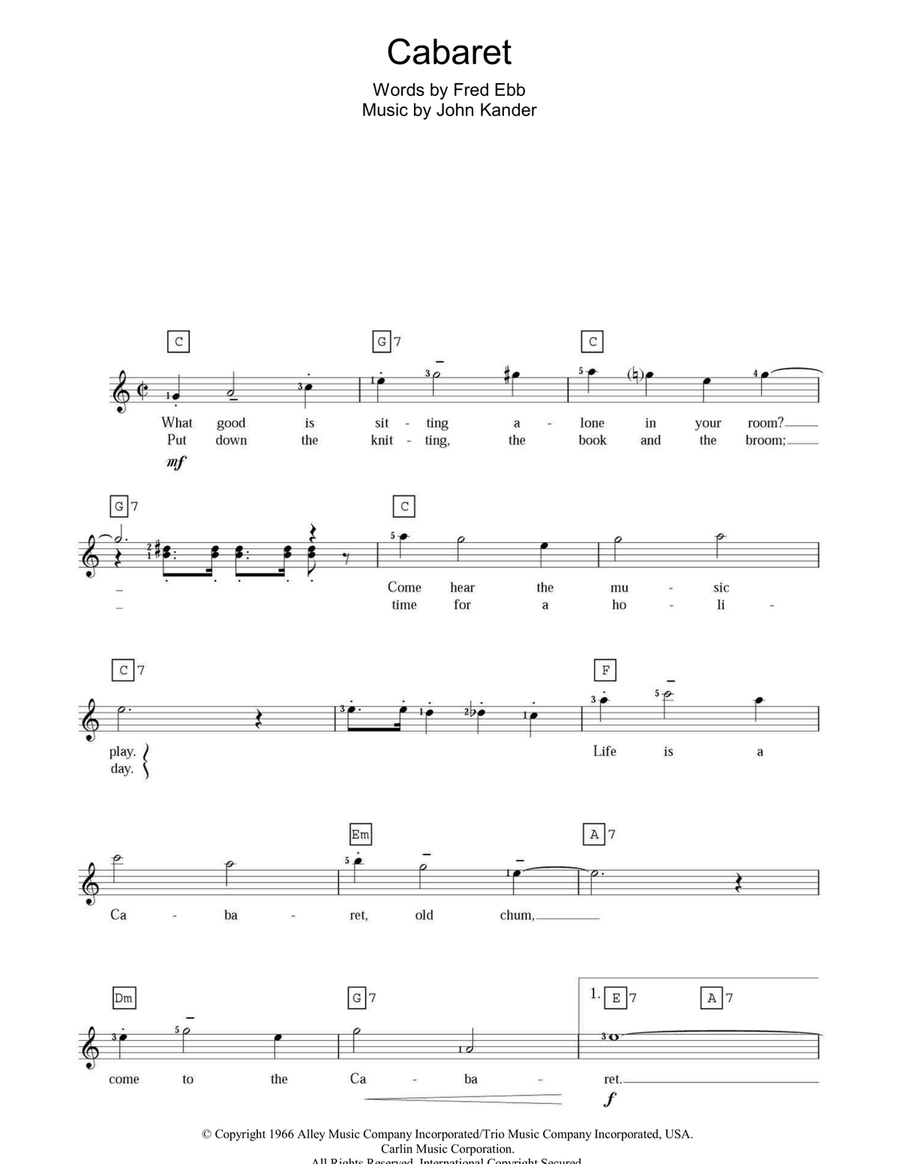Cabaret Piano scores gallery preview page 1