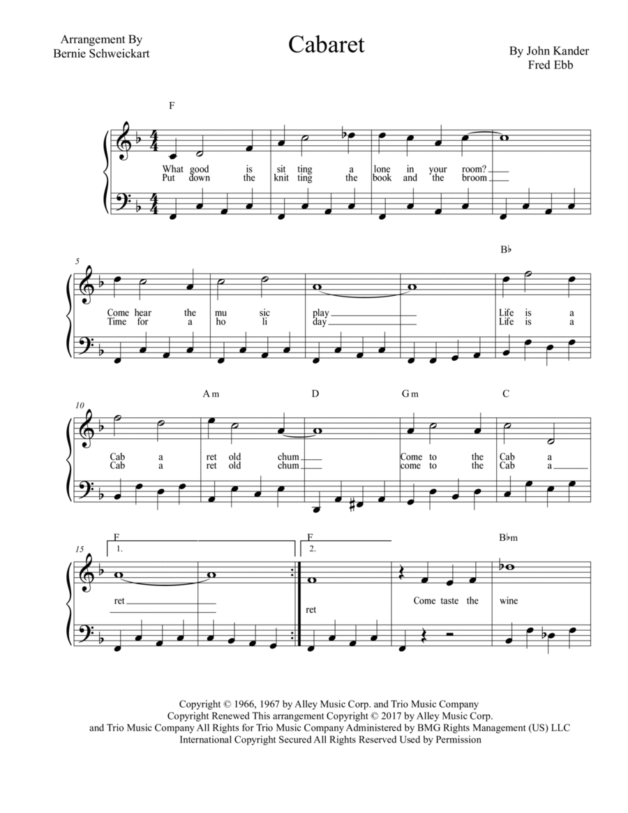Cabaret Piano, Vocal, Guitar scores gallery preview page 1