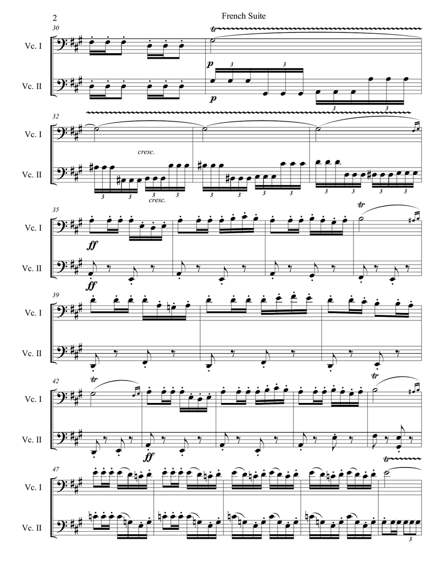 French Suite for Two Cellos String Duet scores gallery preview page 5