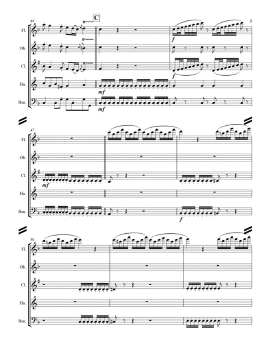 The Four Seasons - La Primavera (for Woodwind Quintet) Woodwind Quintet scores gallery preview page 6