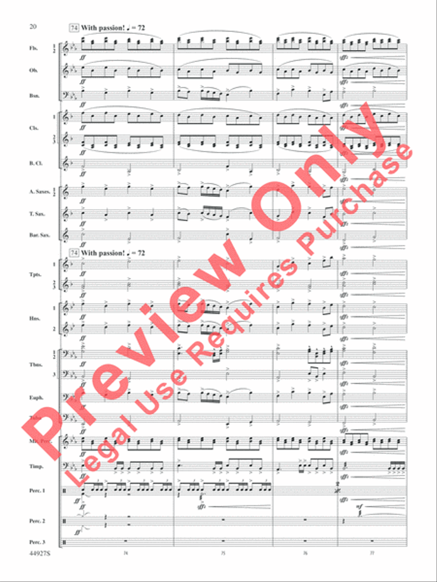 At the Movies with John Williams Concert Band scores gallery preview page 45