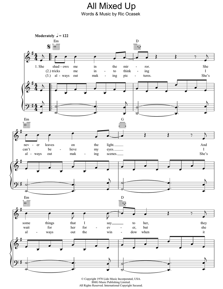 All Mixed Up All Mixed Up Piano, Vocal, Guitar scores gallery preview page 1