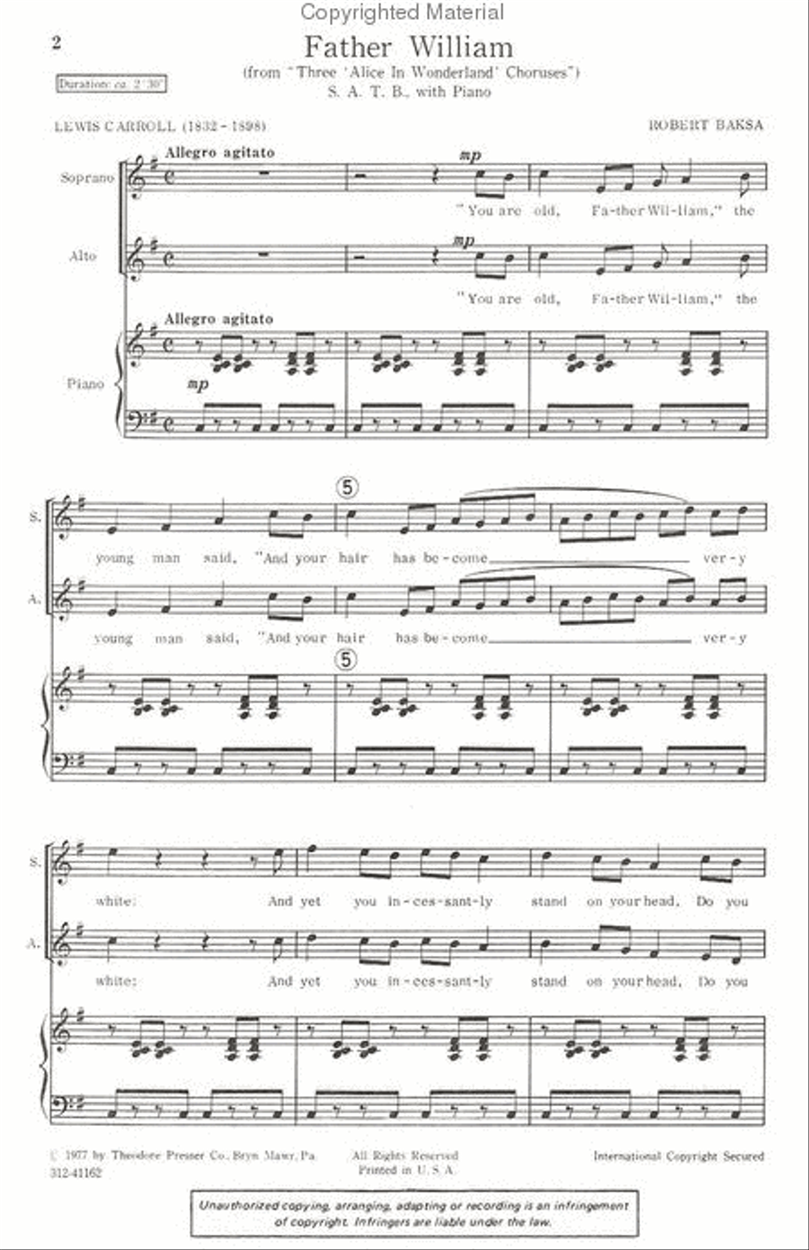 Father William Father William 4-Part scores gallery preview page 2