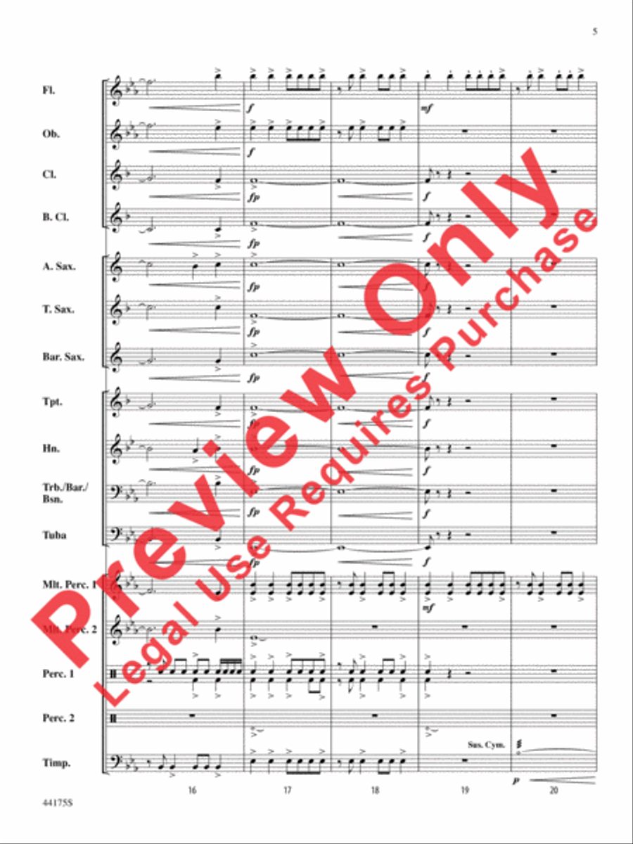 Skygazer Fanfare Concert Band scores gallery preview page 6