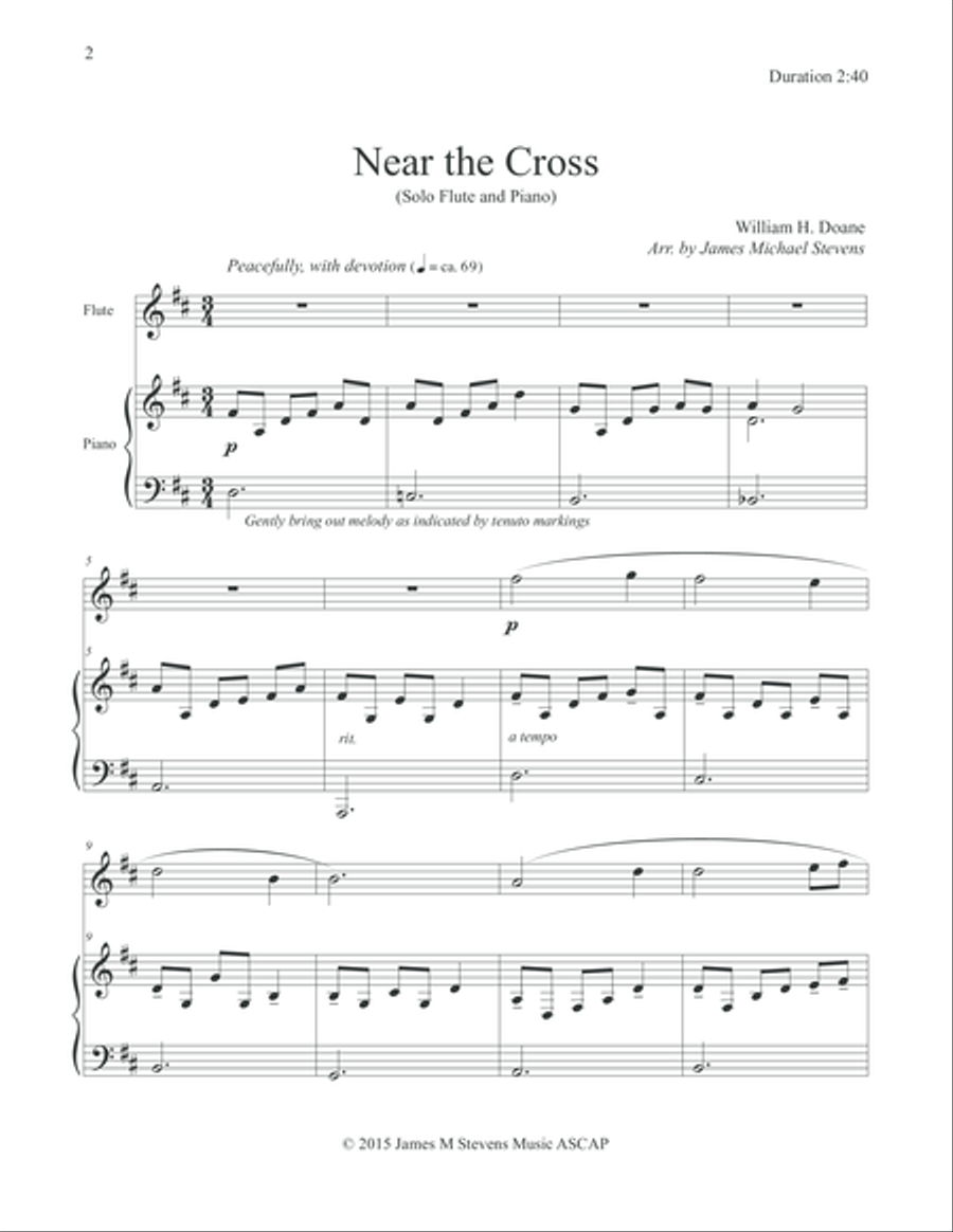 Near the Cross (Flute Solo with Piano) Flute Solo scores gallery preview page 2
