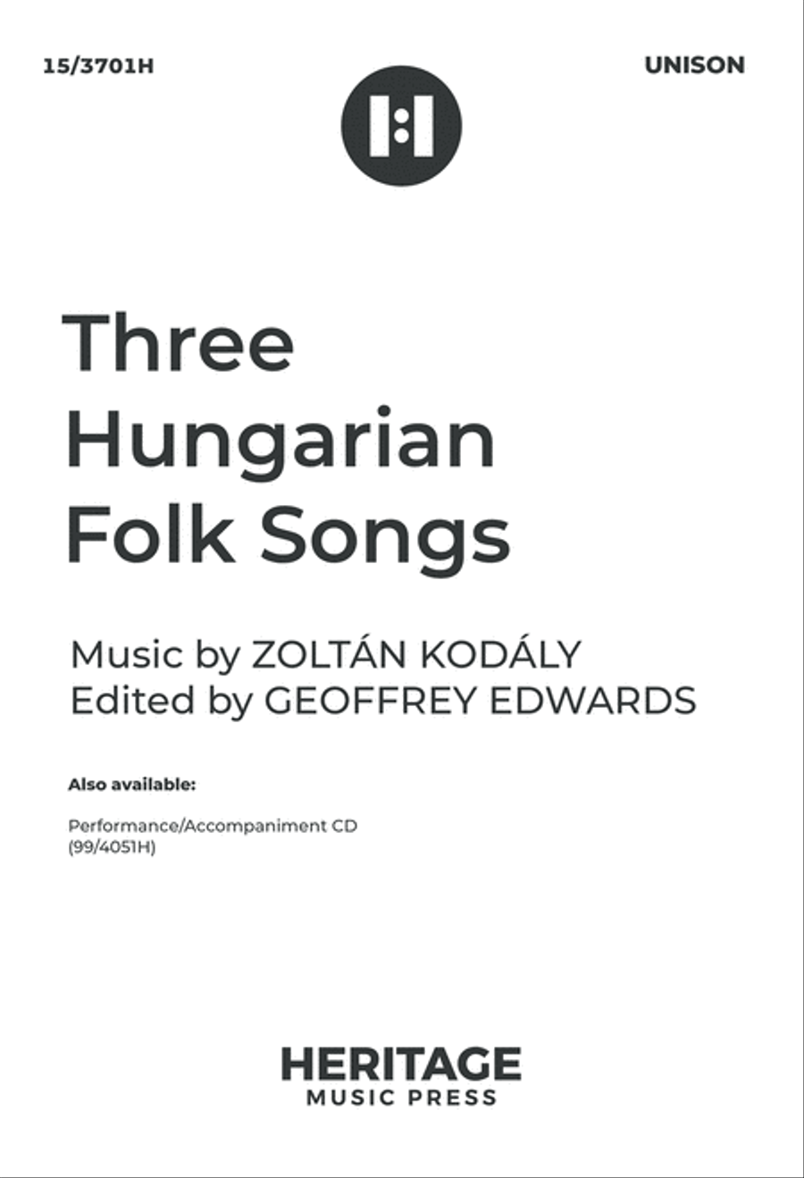 Three Hungarian Folk Songs Unison Choir scores gallery preview page 1