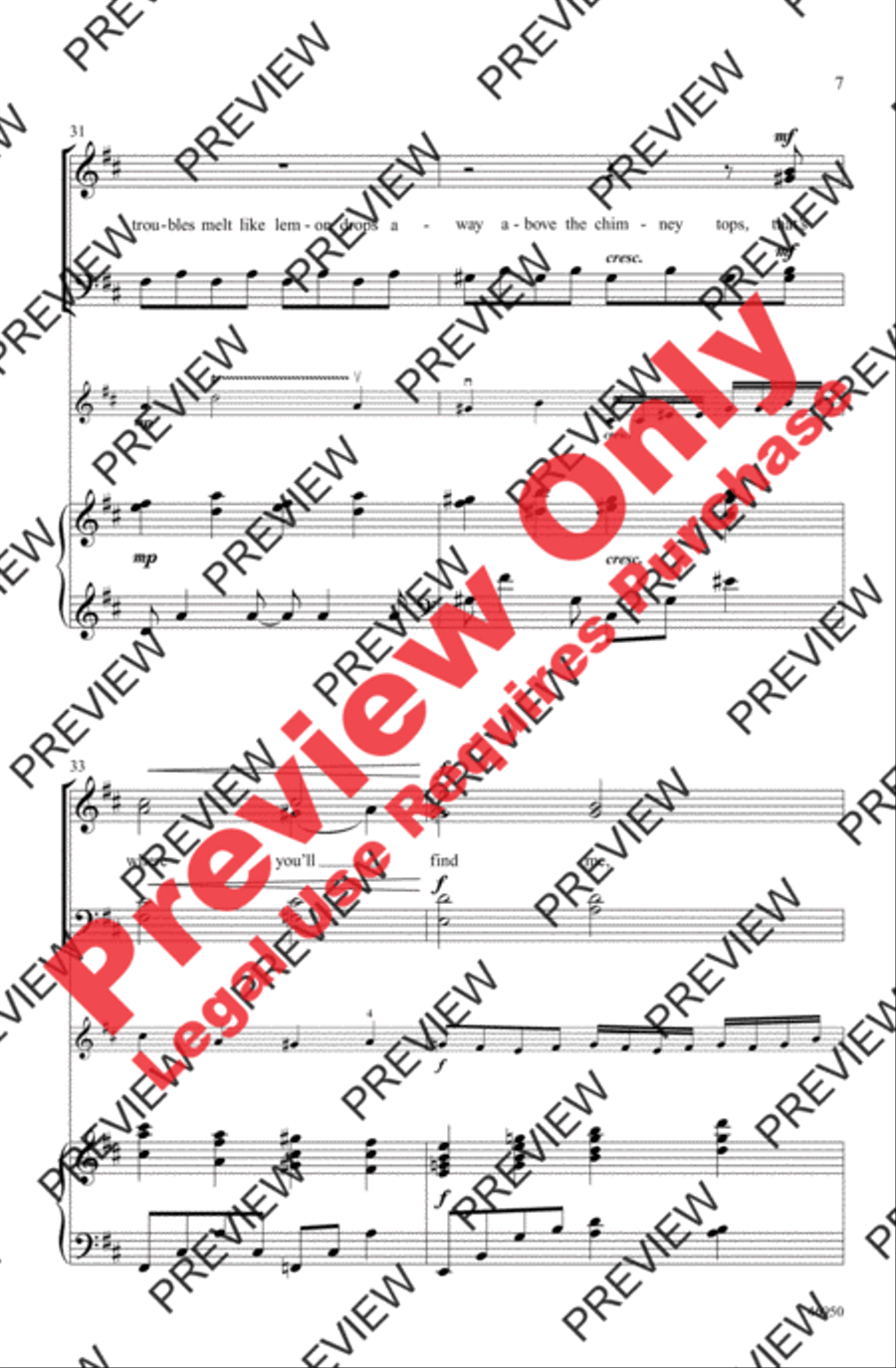 Over the Rainbow Over the Rainbow 4-Part scores gallery preview page 7