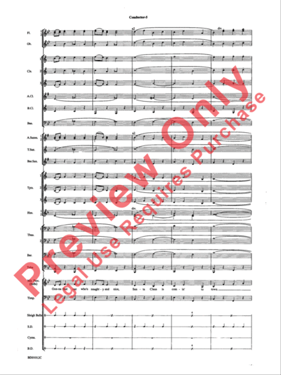 Christmas Pop Sing Along (for Concert Band with Audience Participation) Concert Band scores gallery preview page 7