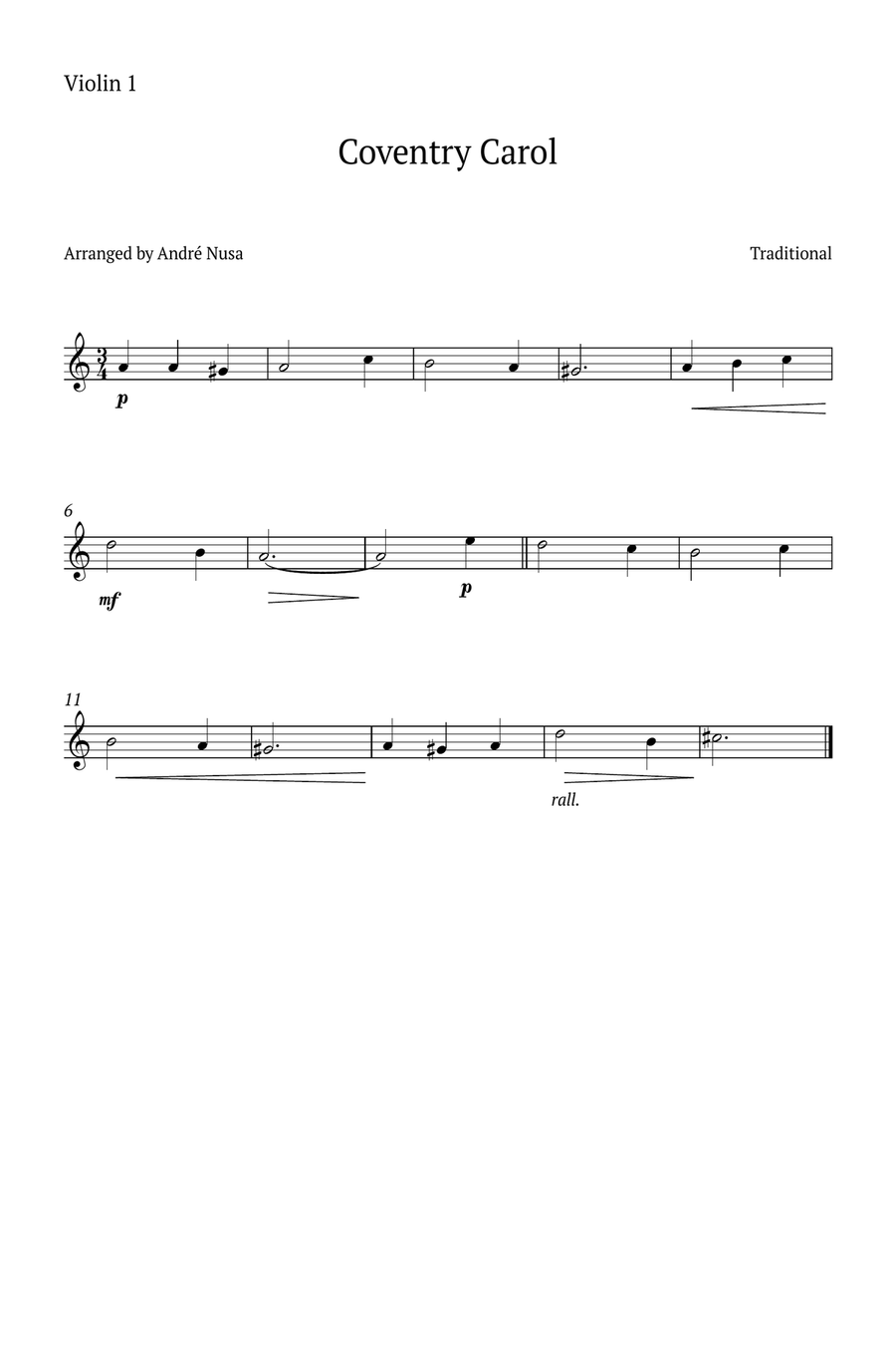 Conventry Carol String Duet scores gallery preview page 2