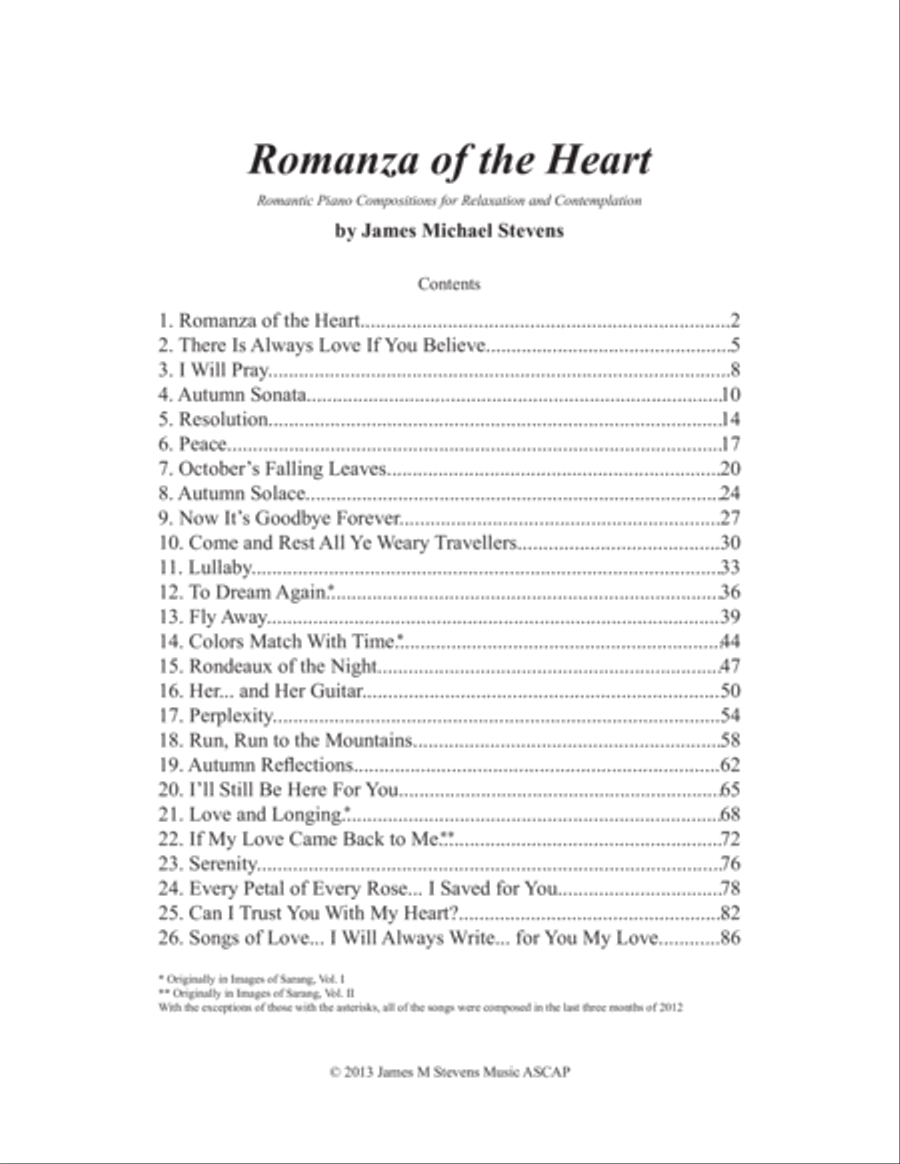 Romanza of the Heart Piano Solo scores gallery preview page 3