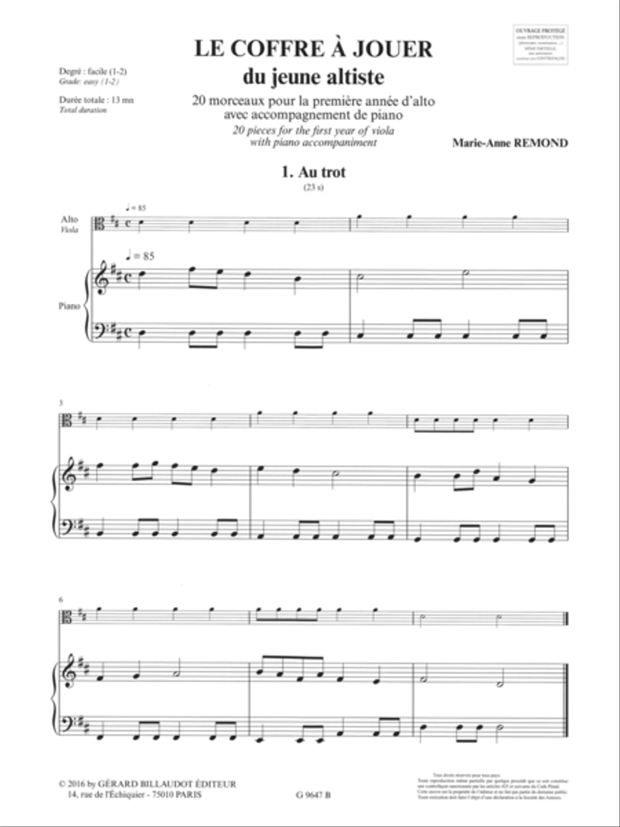Le Coffre a Jouer du Jeune Altiste Chamber Music scores gallery preview page 2