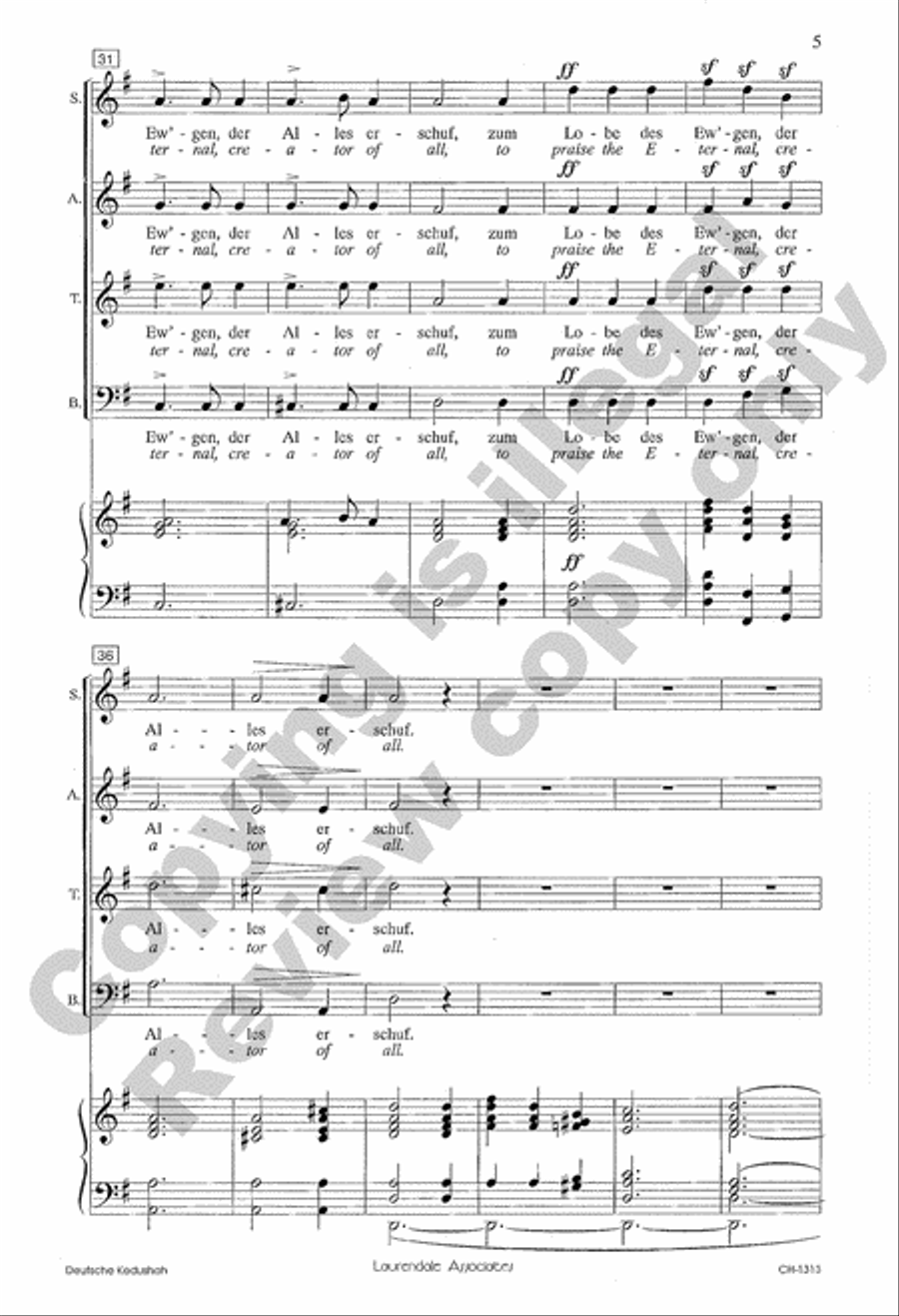 Deutsche Kedushah Deutsche Kedushah 4-Part scores gallery preview page 5