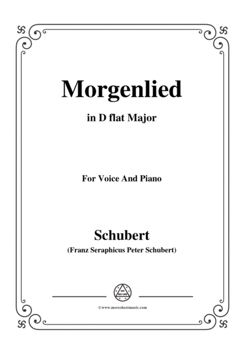 Schubert-Morgenlied,in D flat Major,for Voice and Piano image number null