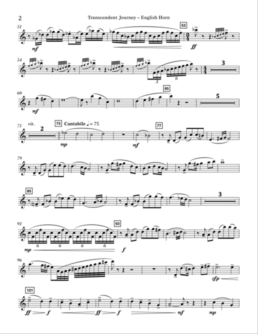 Transcendent Journey - English Horn English Horn scores gallery preview page 2
