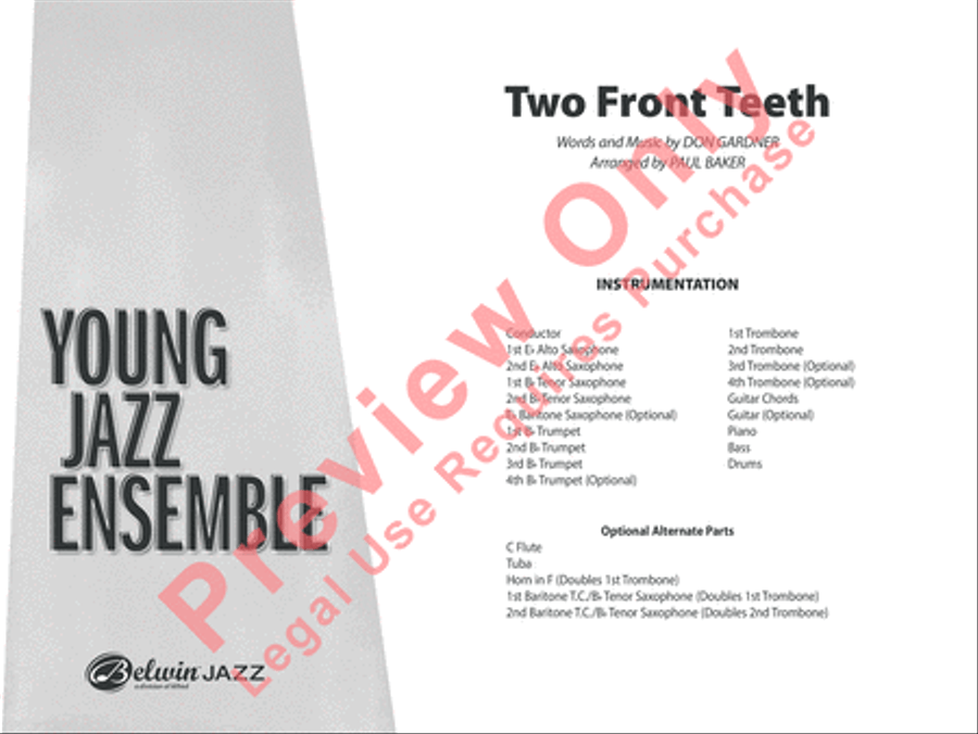 Two Front Teeth Jazz Ensemble scores gallery preview page 2