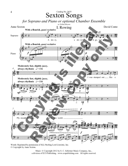 Sexton Songs (Piano/Vocal Score) image number null