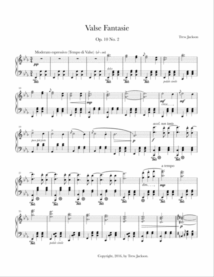 Valse Fantasie Piano Solo scores gallery preview page 1