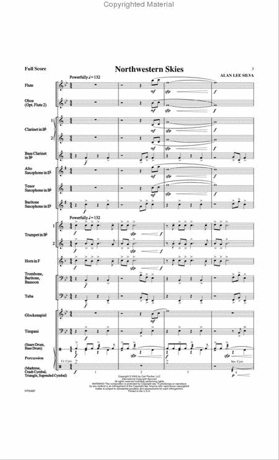 Northwestern Skies Northwestern Skies Concert Band scores gallery preview page 2