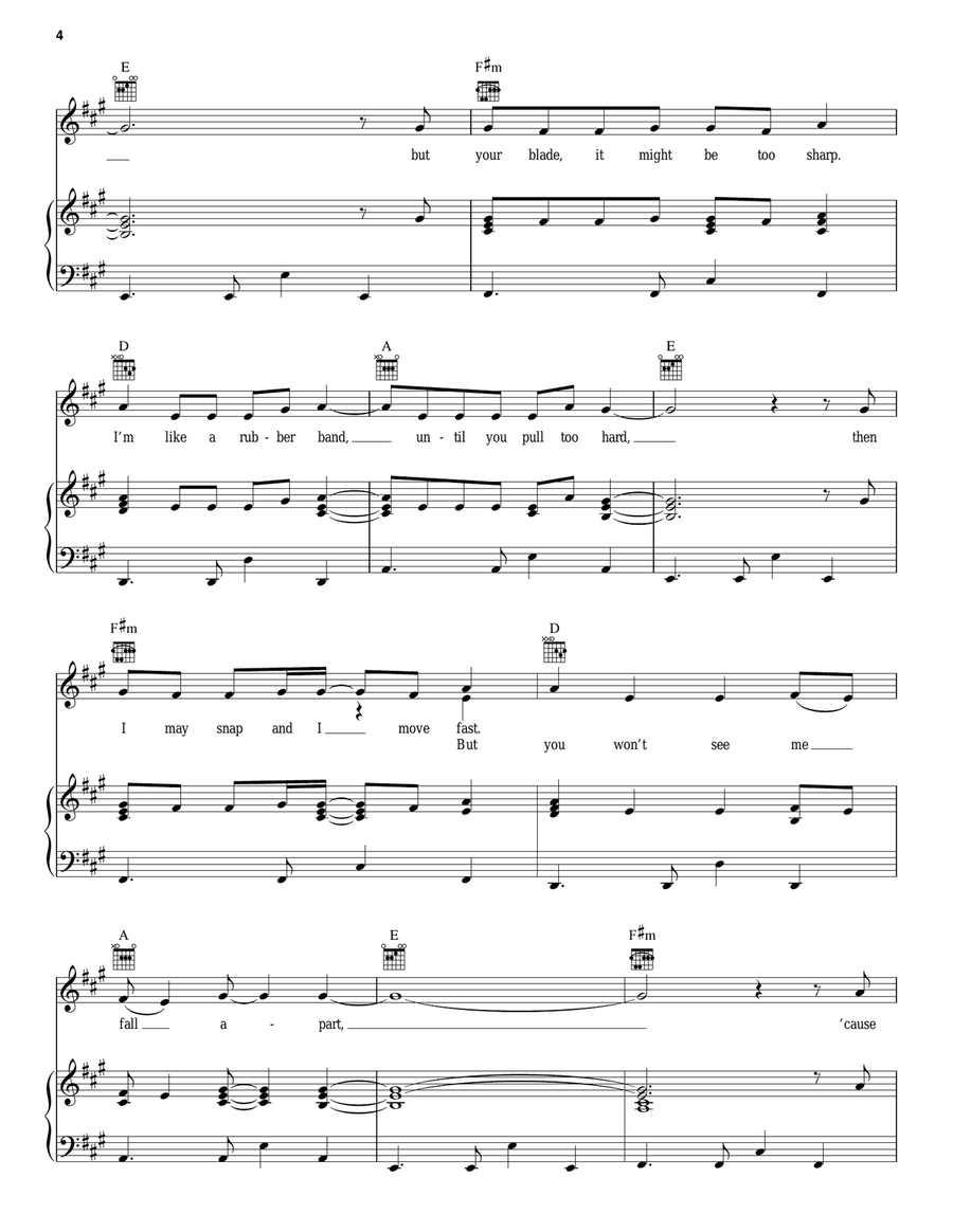 Elastic Heart Acoustic Guitar scores gallery preview page 4
