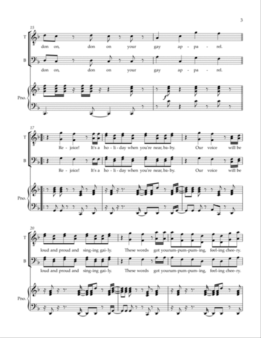 Merry Christmas Mary TTBB scores gallery preview page 4