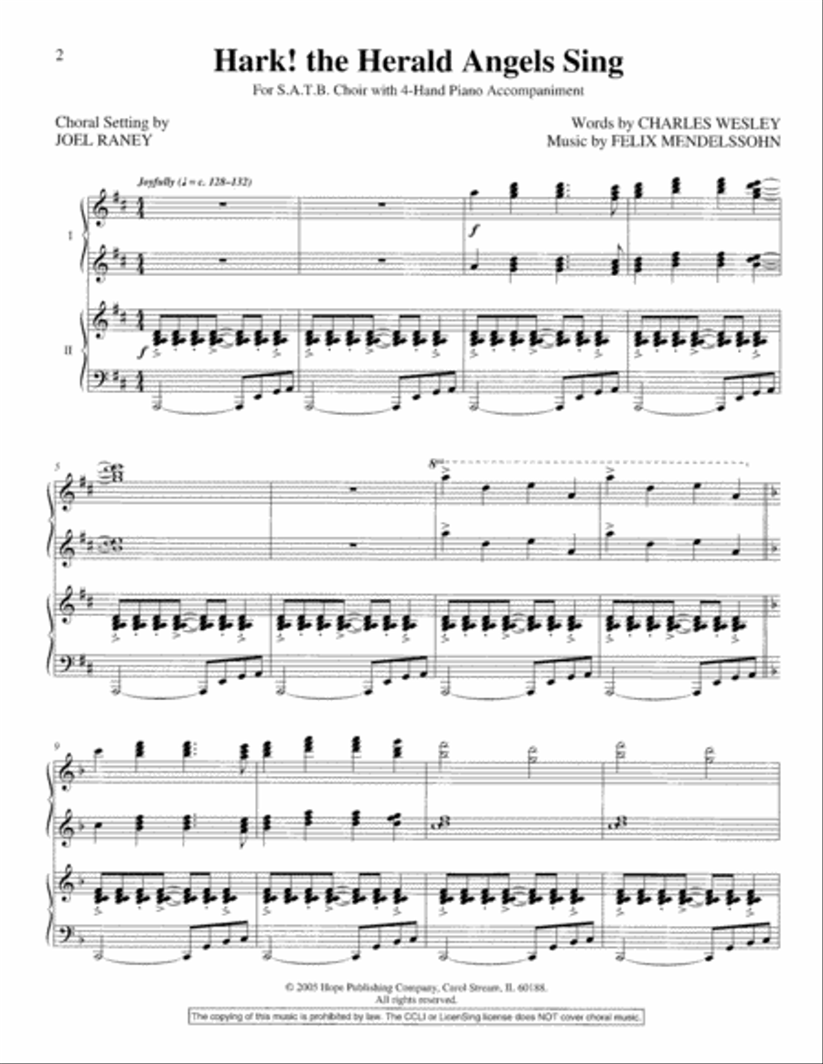 Hark! the Herald Angels Sing Piano Accompaniment scores gallery preview page 2