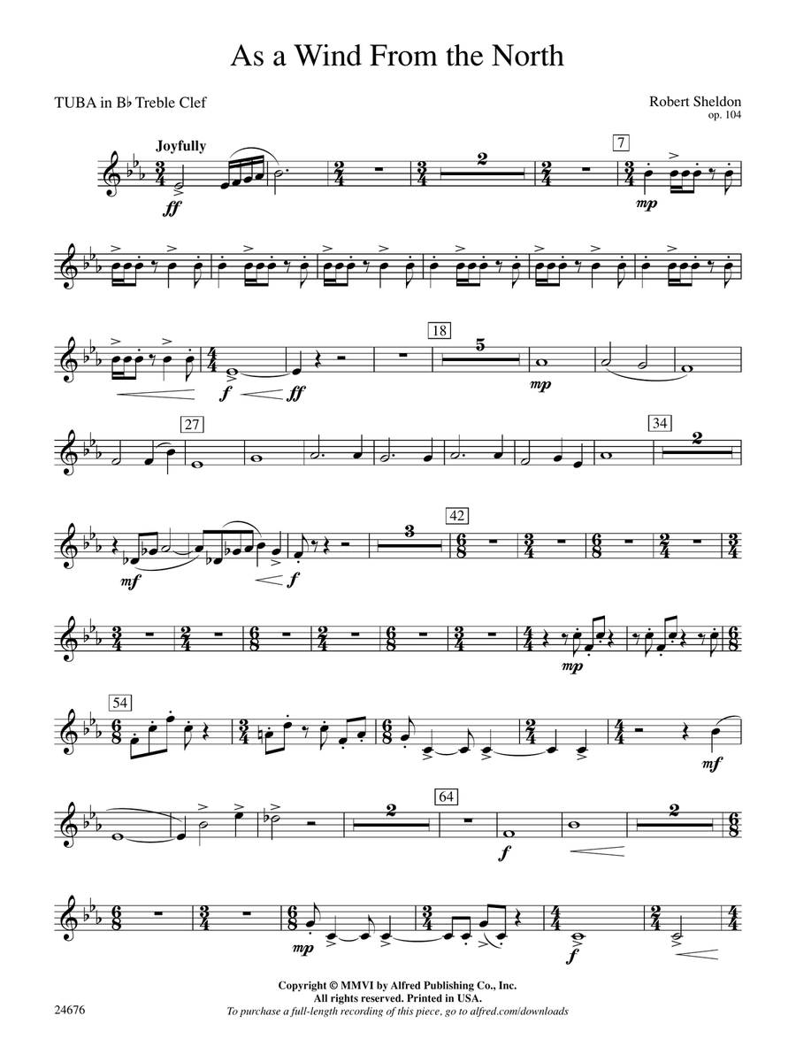 As a Wind from the North: (World Part) B-flat Tuba T.C.