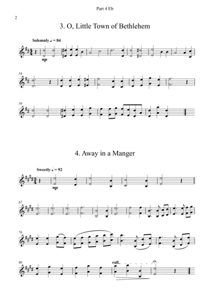 Carols for Four (or more) - Fifteen Carols with Flexible Instrumentation - Part 4 - Eb Treble Clef