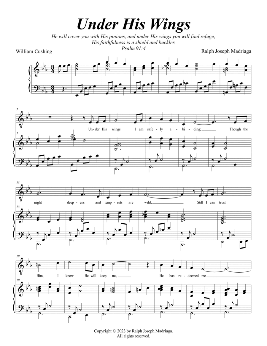 Under His Wings Medium Voice scores gallery preview page 1