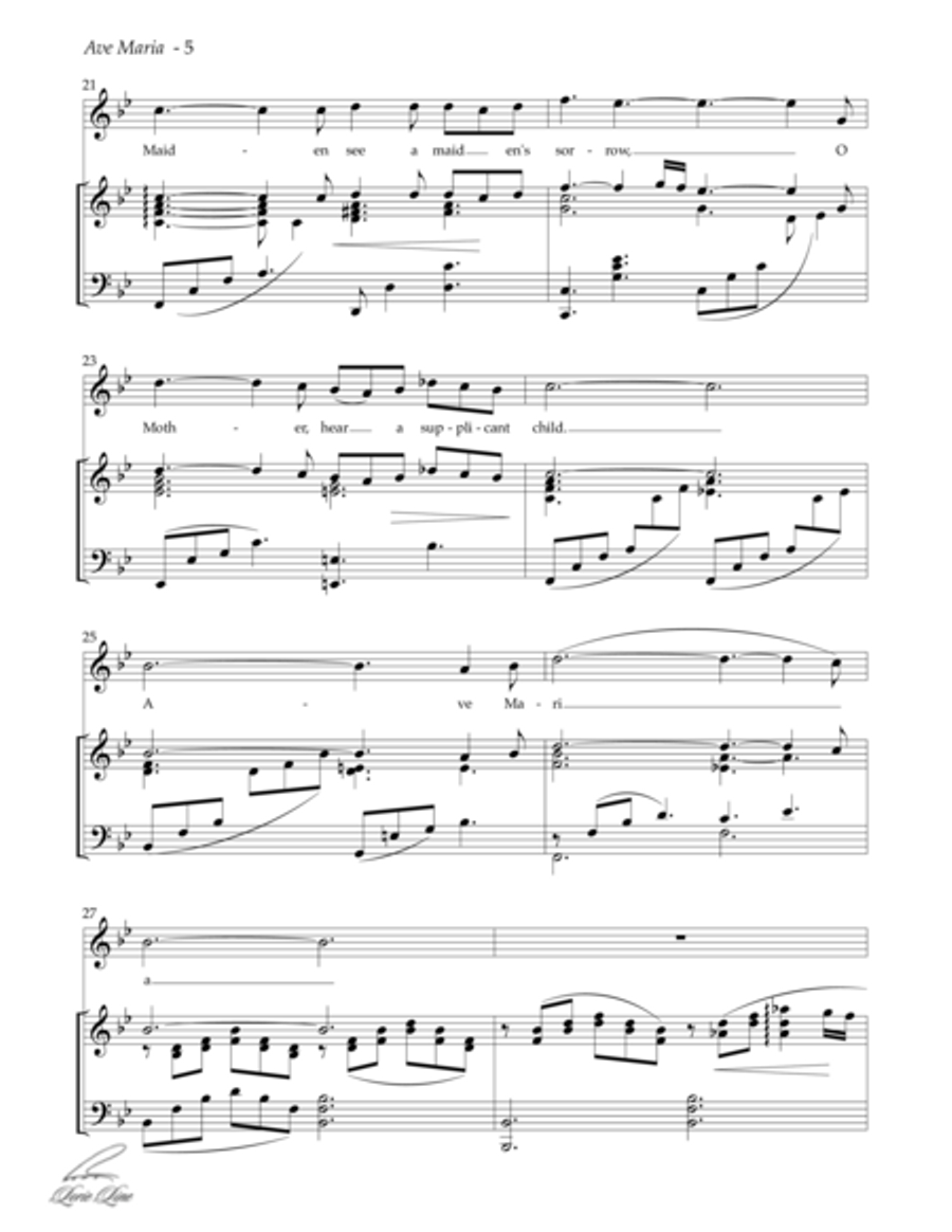 Ave Maria Piano Solo scores gallery preview page 5