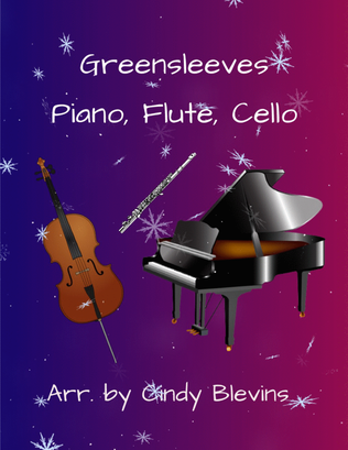 Book cover for Greensleeves, for Piano, Flute and Cello