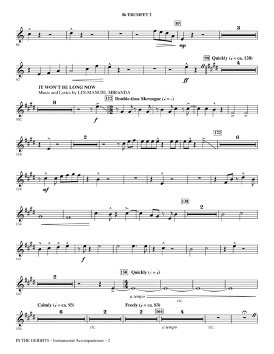In The Heights (Choral Medley) (arr. Mac Huff) - Trumpet 2 Choir scores gallery preview page 2