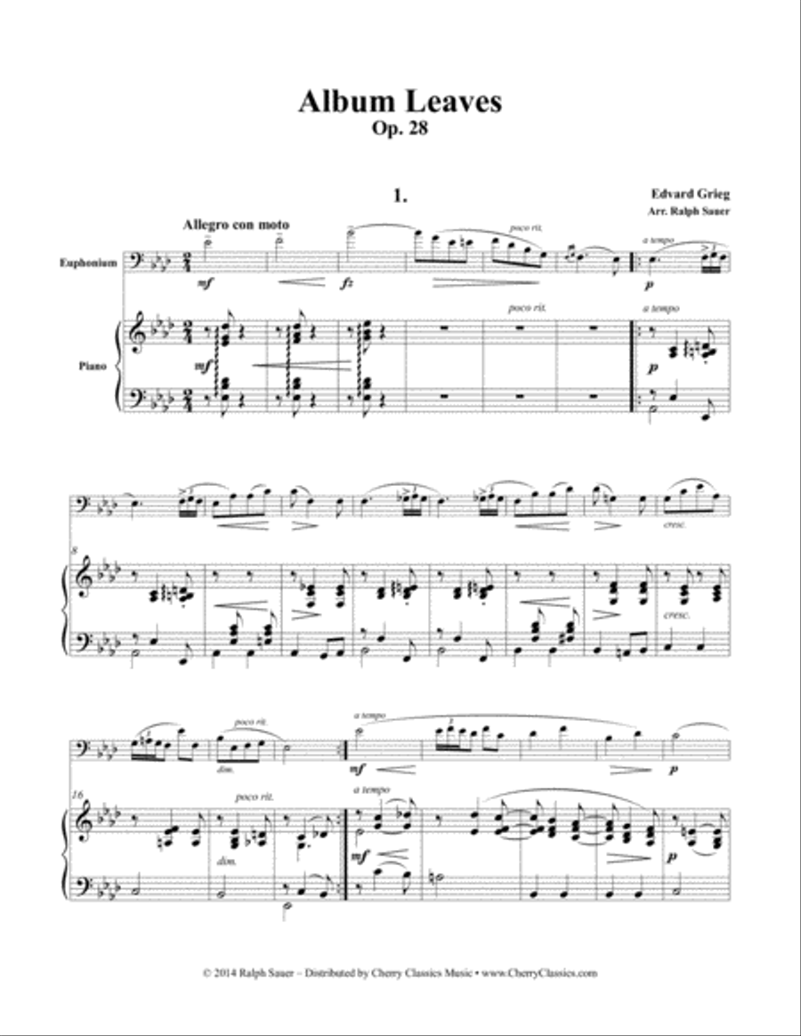 Album Leaves, Opus 28 for Euphonium and Piano Euphonium scores gallery preview page 4