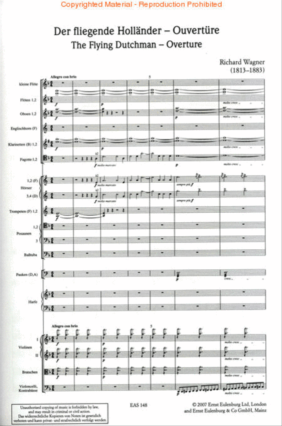 2 Overtures WWV 63/WWV 96: The Flying Dutchman and Die Meistersinger Von Nürmberg Orchestra scores gallery preview page 2