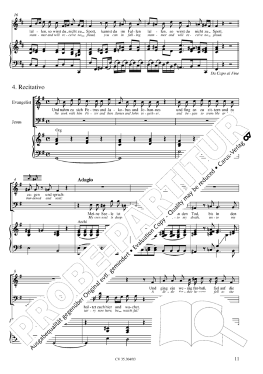 St. Mark Passion (Markus-Passion) 4-Part scores gallery preview page 12