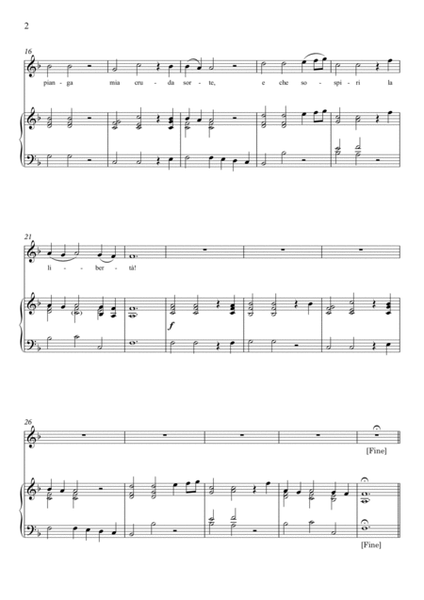 Lascia ch'io pianga (for Oboe and Piano) Original Key F major image number null