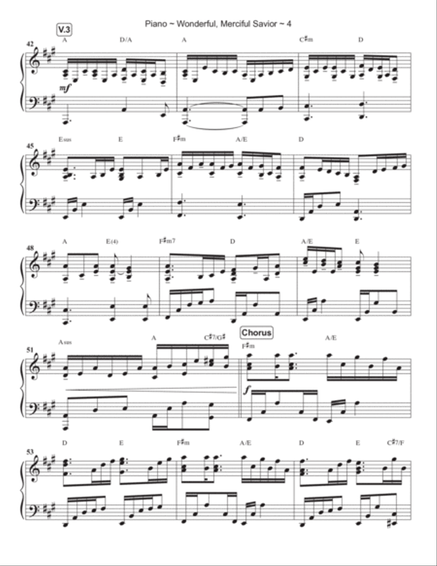 Wonderful, Merciful Savior Piano Solo scores gallery preview page 5