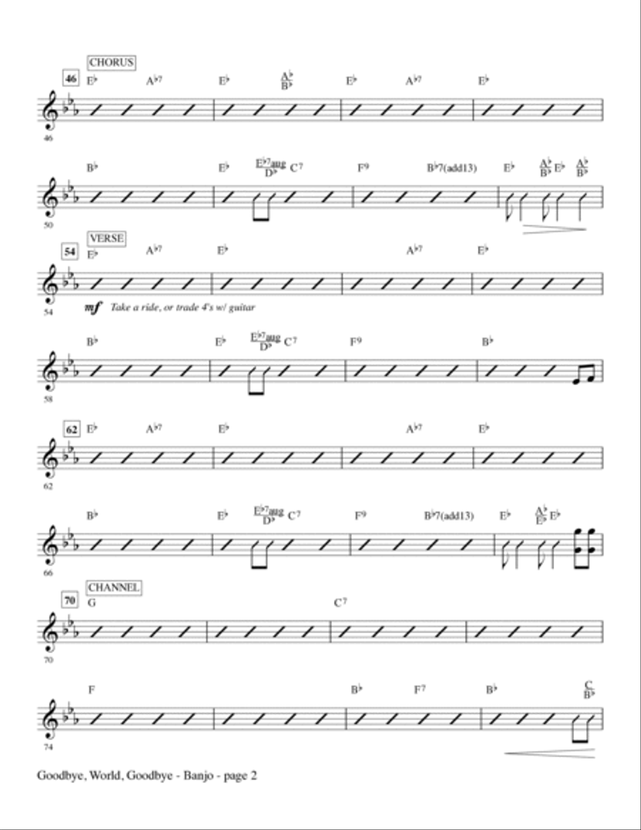 Goodbye, World, Goodbye (arr. Keith Christopher) - Banjo Choir scores gallery preview page 2