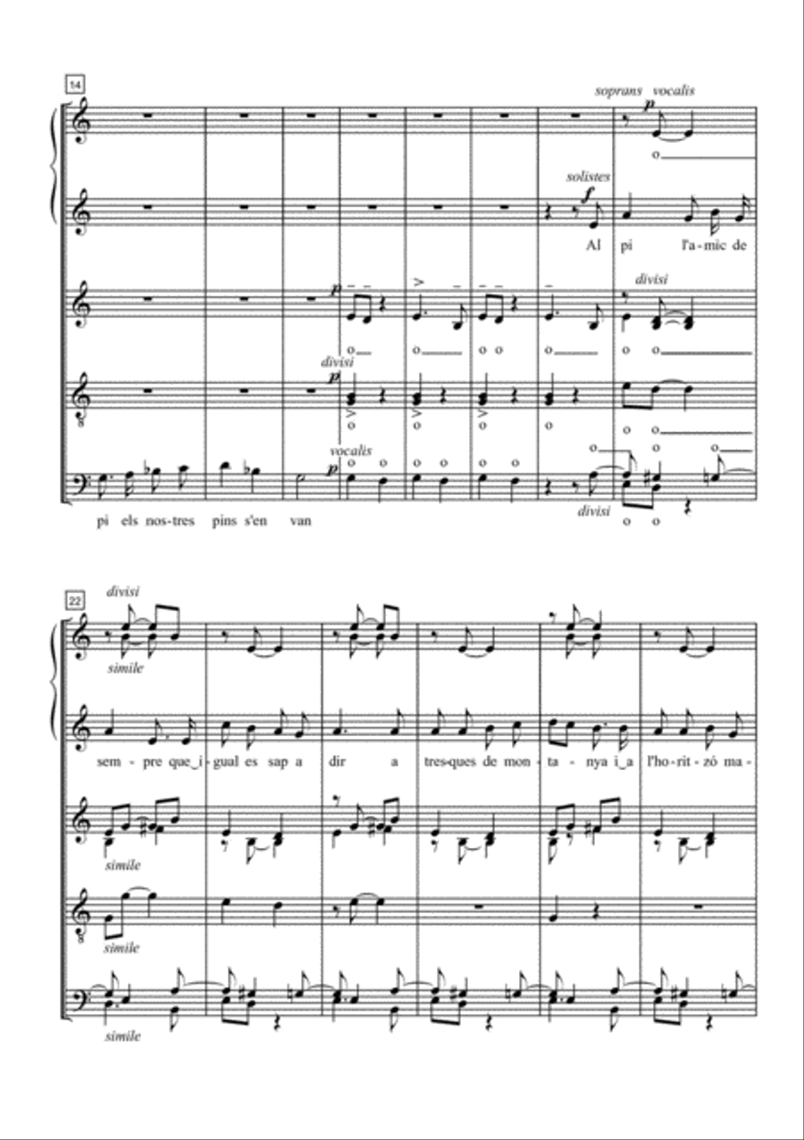 A la mare de Déu del Pi for Mixed Choir (SATB) 4-Part scores gallery preview page 3