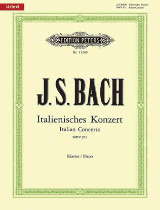 Book cover for Italian Concerto BWV 971 for Piano