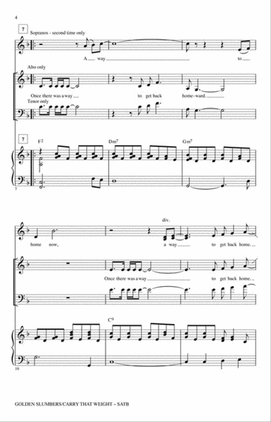 Golden Slumbers/Carry That Weight 4-Part scores gallery preview page 3