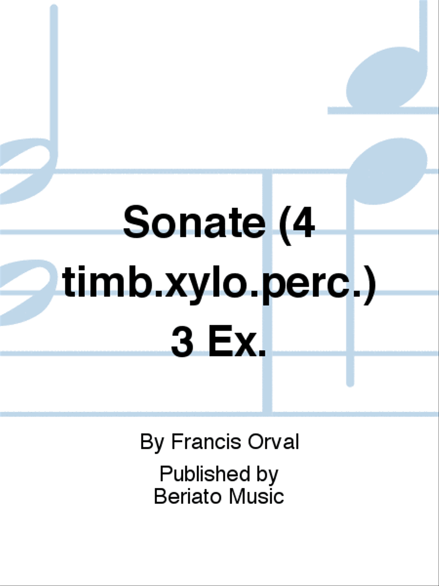Sonate (4 timb.xylo.perc.) 3 Ex. Percussion scores gallery preview page 1