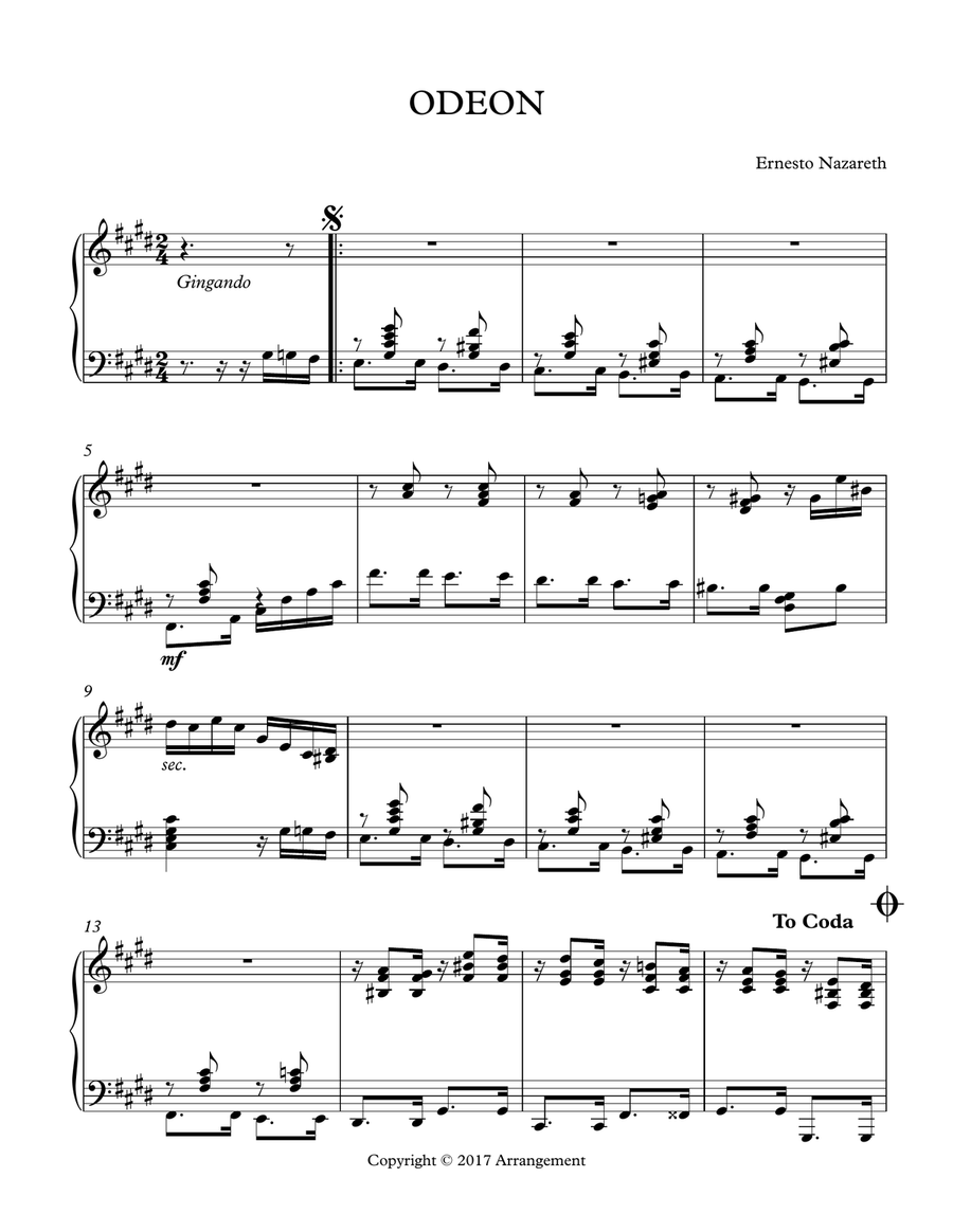 ODEON Piano Solo scores gallery preview page 1