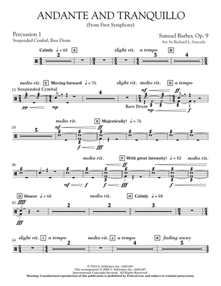 Andante and Tranquillo (from First Symphony) - Percussion 1