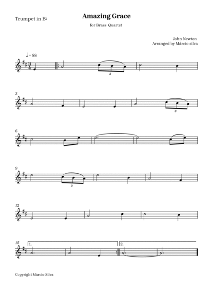 Amazing grace Trombone scores gallery preview page 3