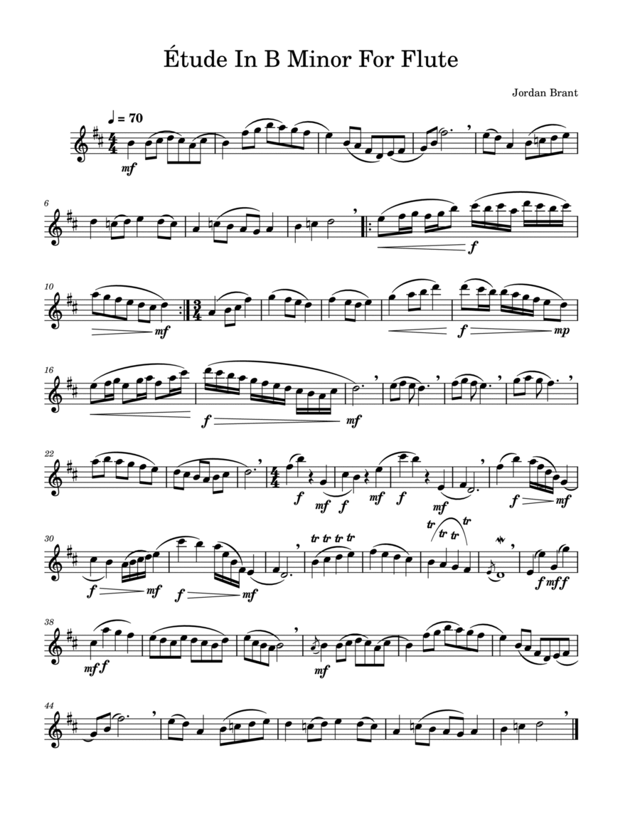 Étude For Flute Flute Solo scores gallery preview page 1