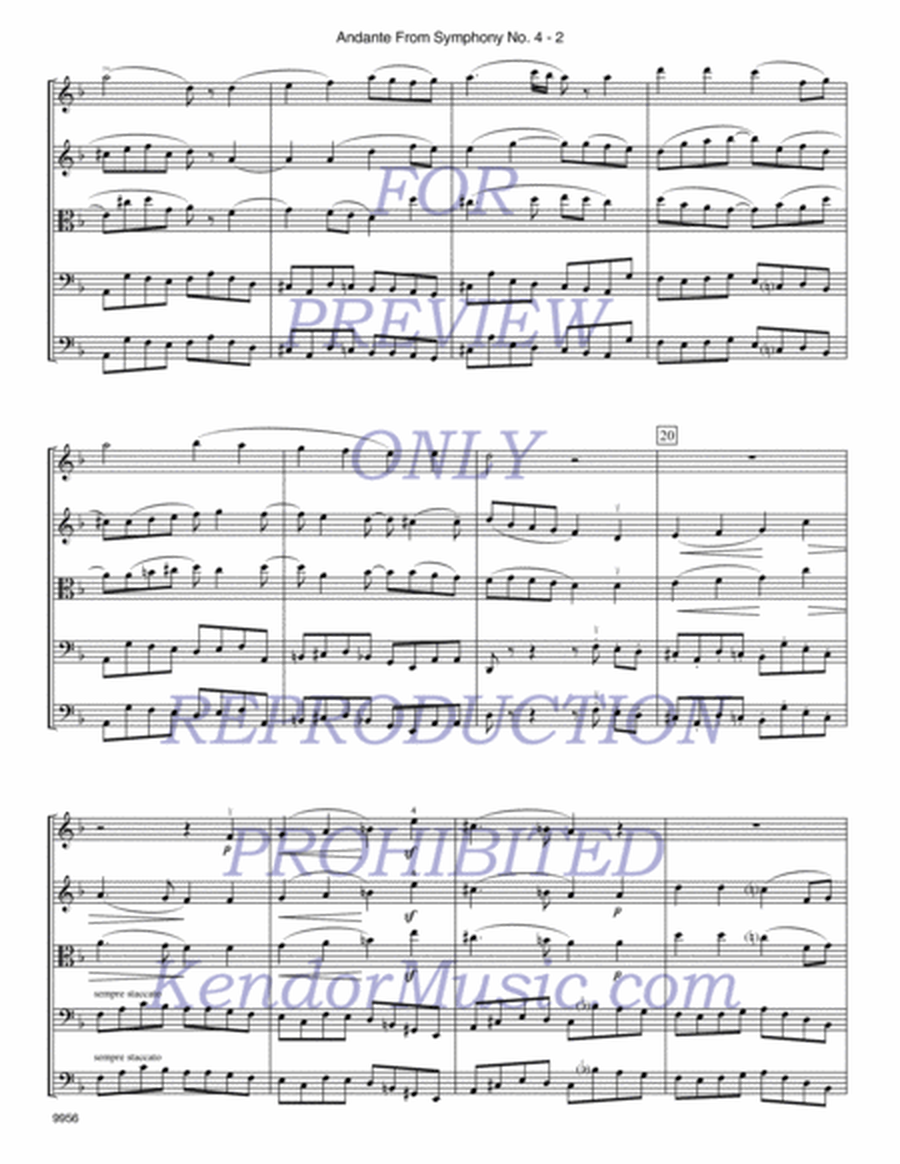 Andante From Symphony No. 4 image number null