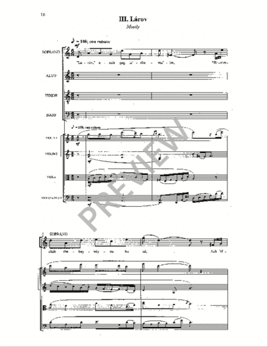 Five Hebrew Love Songs (Conductor's Full Score) Choir scores gallery preview page 16