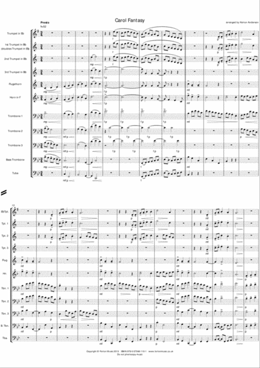 Carol Fantasy Brass Ensemble scores gallery preview page 2