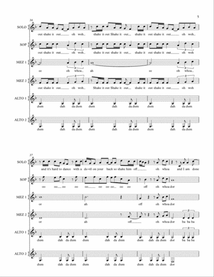Shake It Out A Cappella scores gallery preview page 5