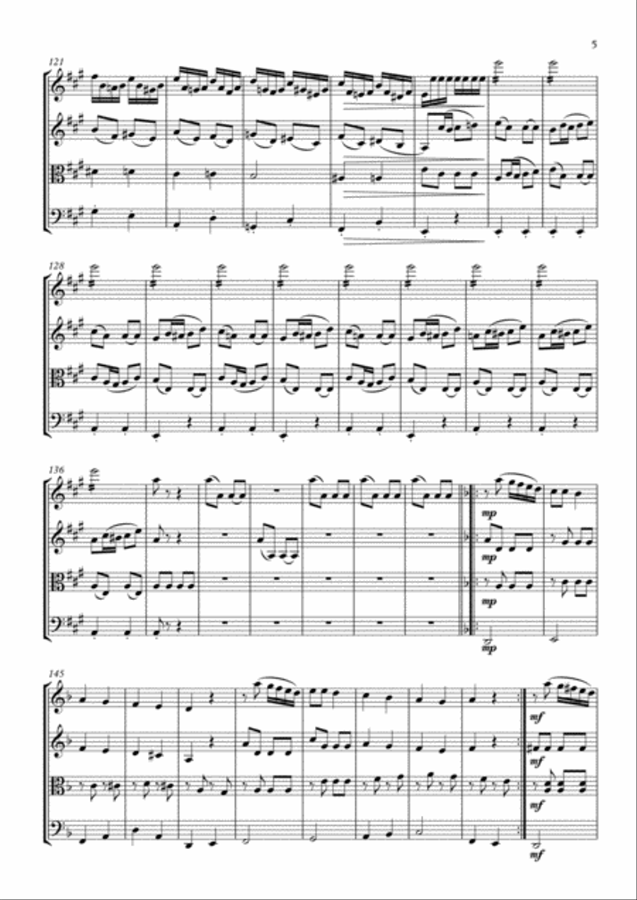 Slavonic Dance No.5 String Quartet scores gallery preview page 6